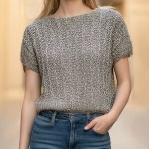 Vintage Ballinger Gold Open Knit Short Sleeve Sweater